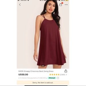 3for $15:NWOT Strapped Crisscross Back Swing Dress